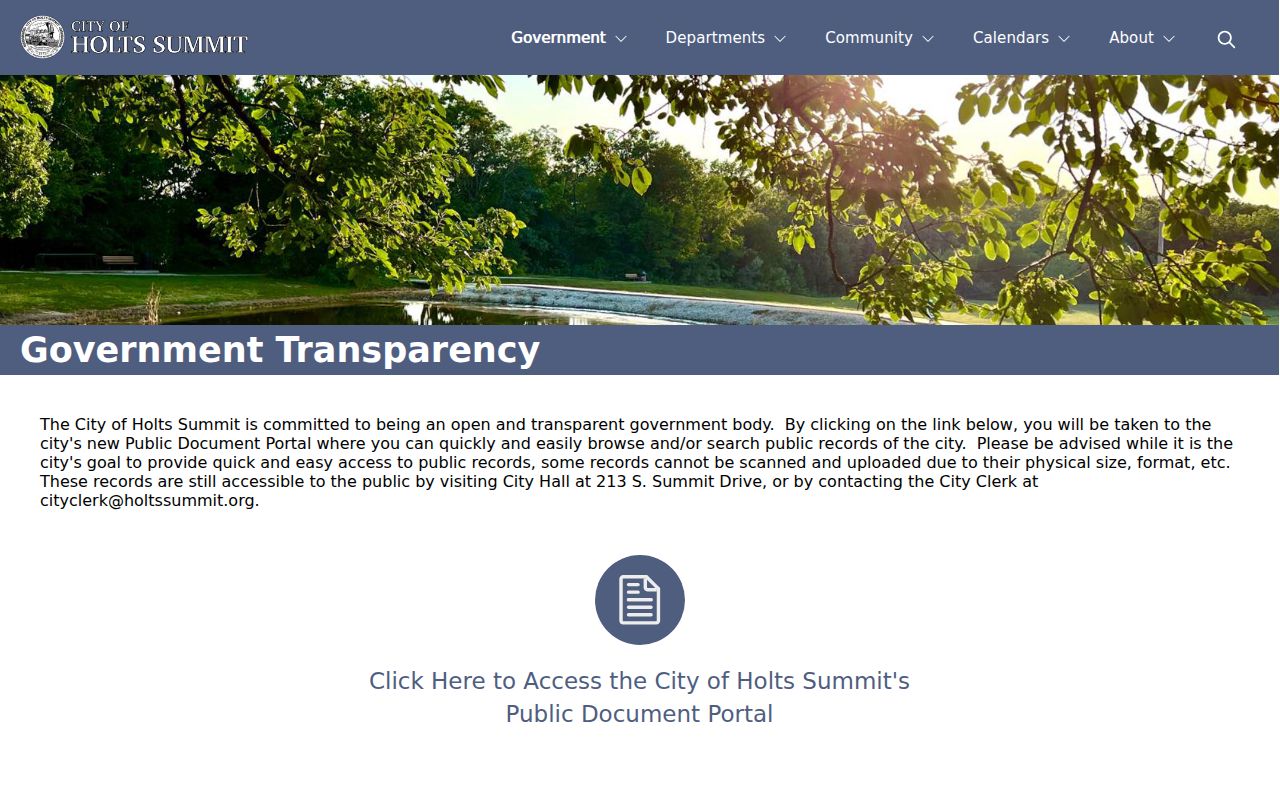 Holts Summit public records portal for arrest record requests
